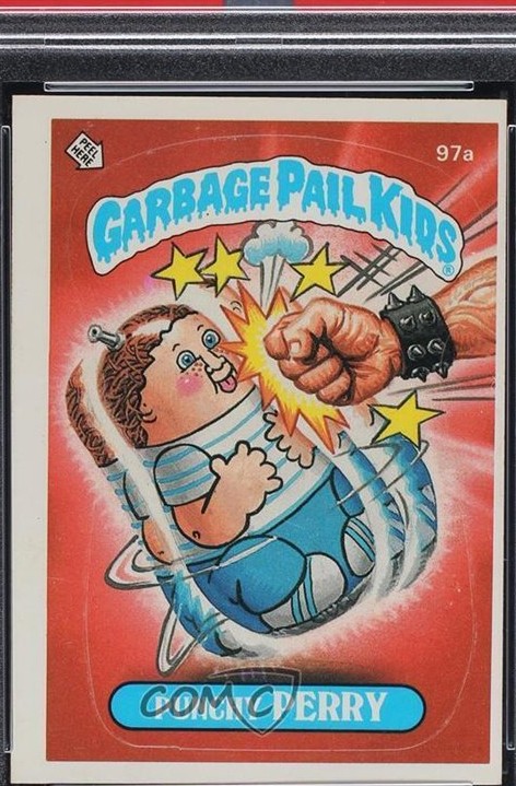 1986 Topps Garbage Pail Kids Stickers Die-Cut Error #97a Punchy Perry front