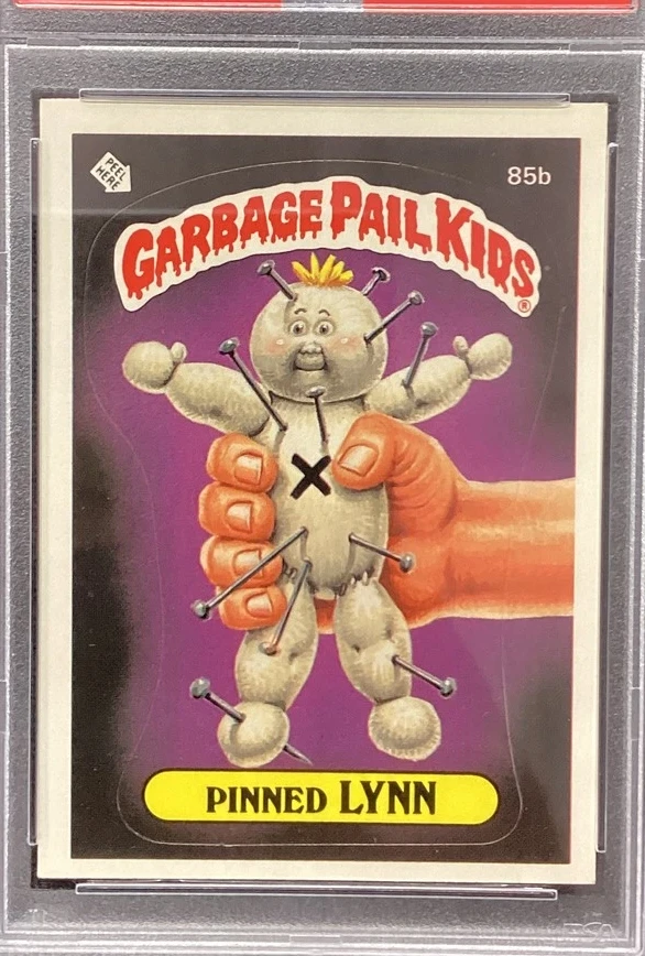 1986 Topps Garbage Pail Kids Stickers #85b Pinned Lynn front
