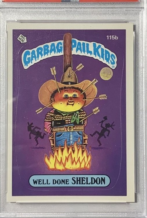 1986 Topps Garbage Pail Kids Stickers-U.K. Minis #115b Well Done Don front