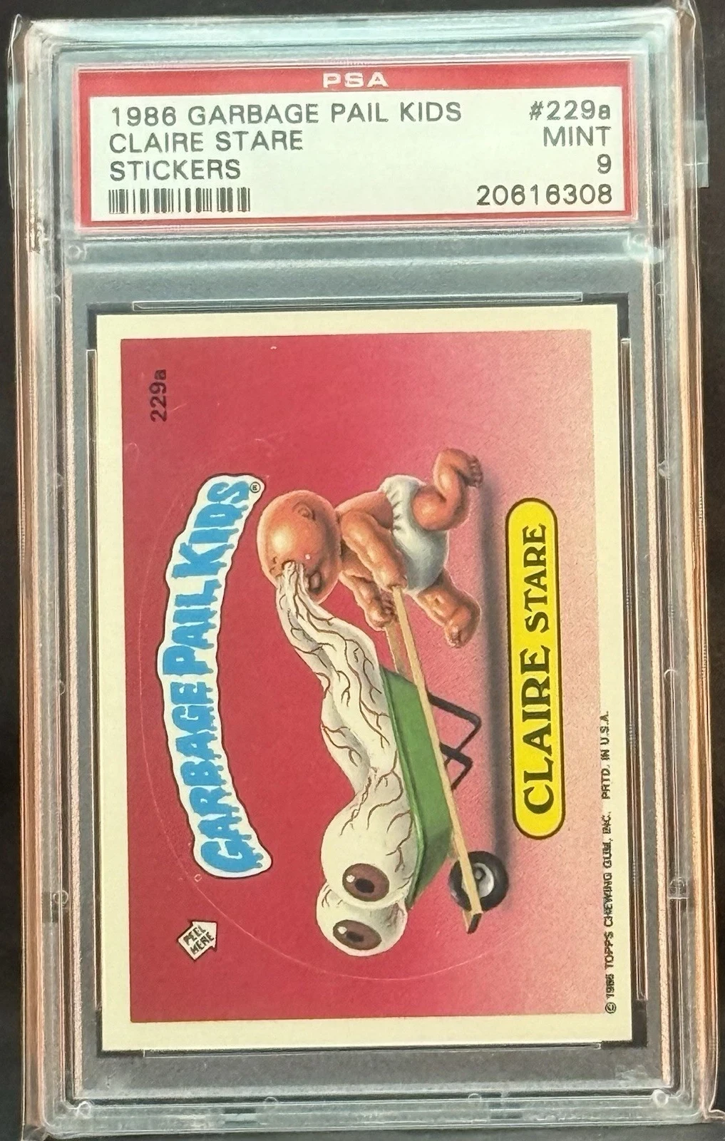 1986 Topps Garbage Pail Kids Series 6 #229a Claire Stare front