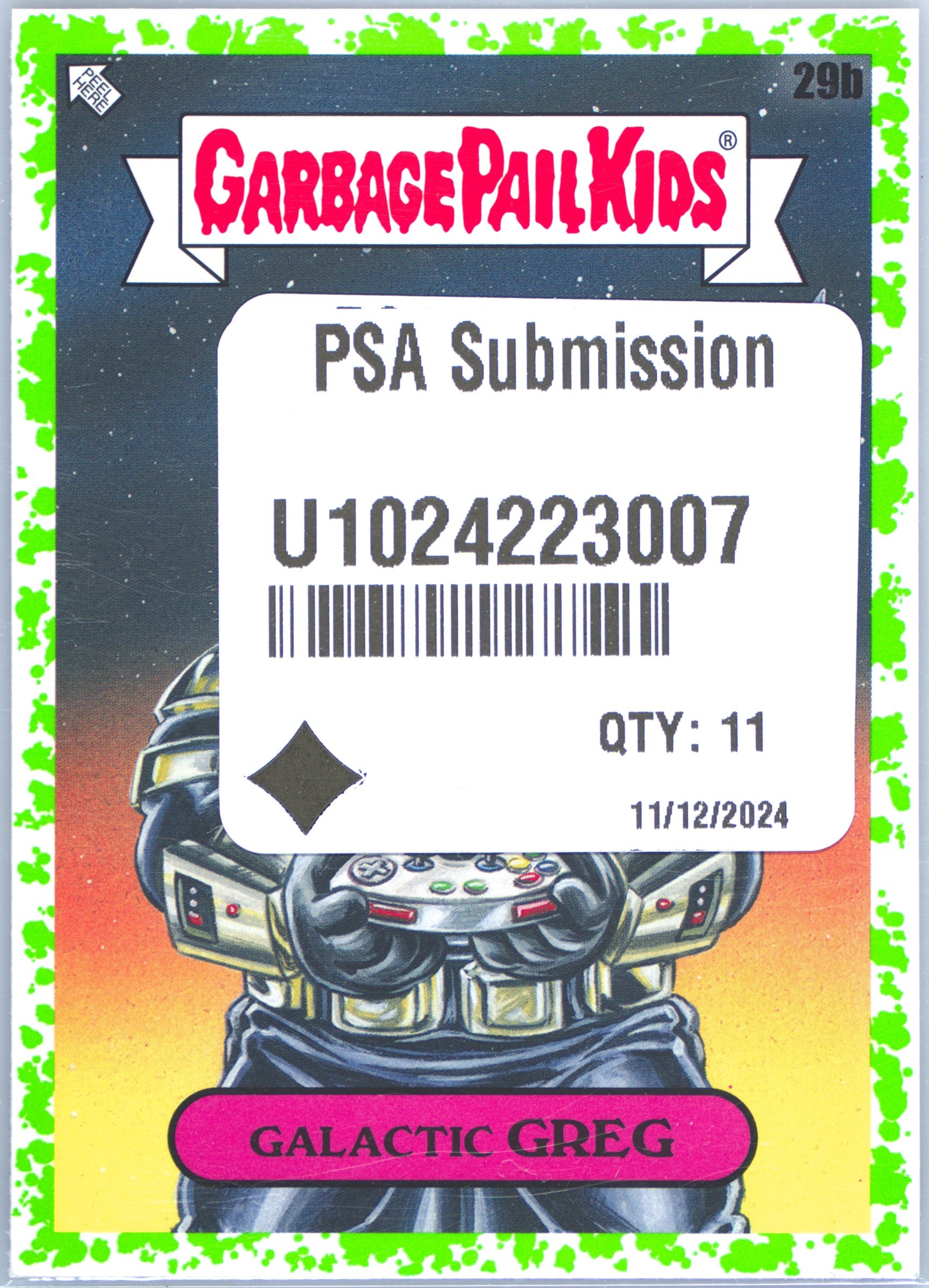 2023 Topps Garbage Pail Kids Intergoolactic Mayhem Booger Green #29b Galactic Greg front