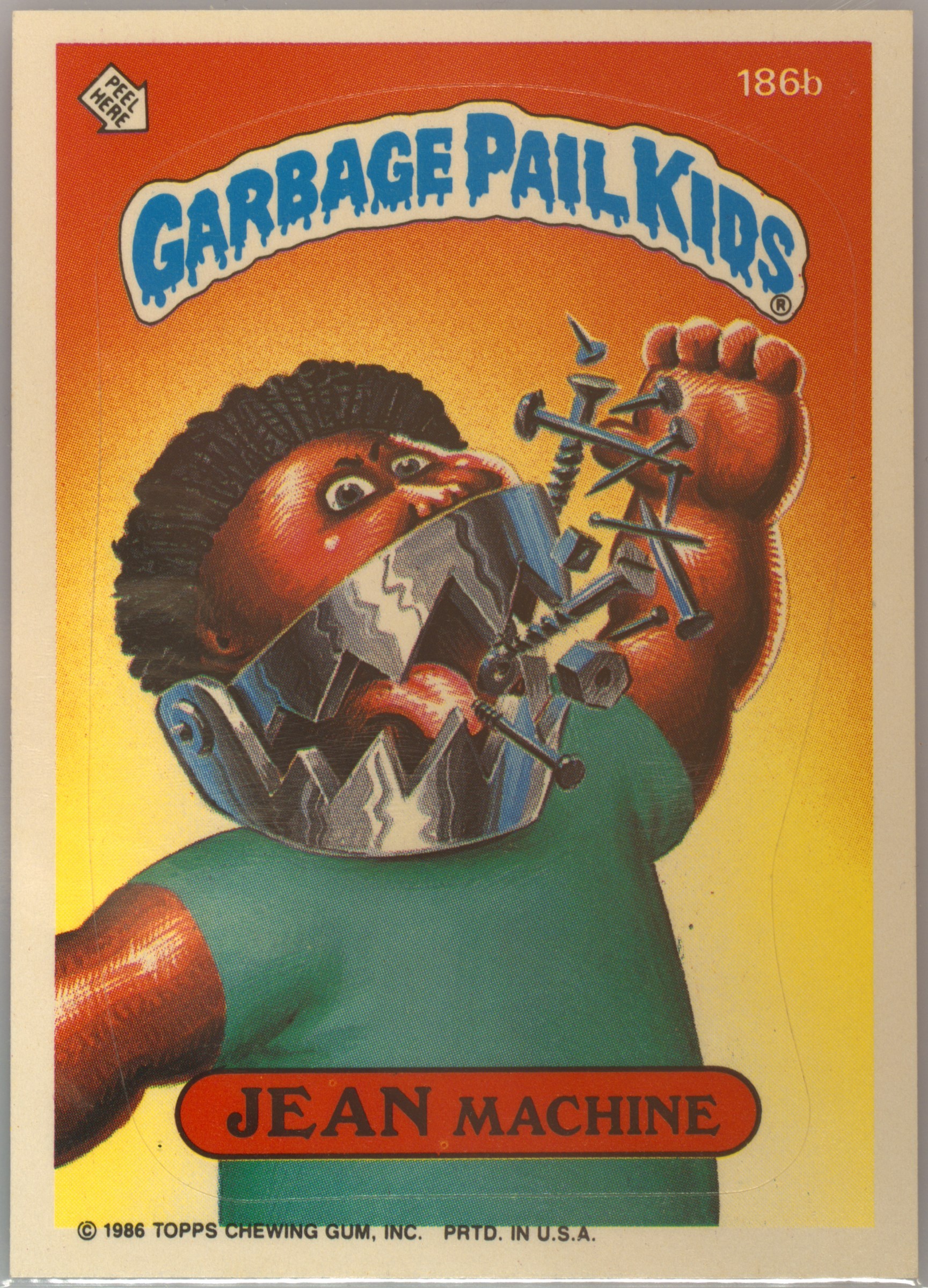1986 Topps Garbage Pail Kids Series 5 #186b Jean Machine front