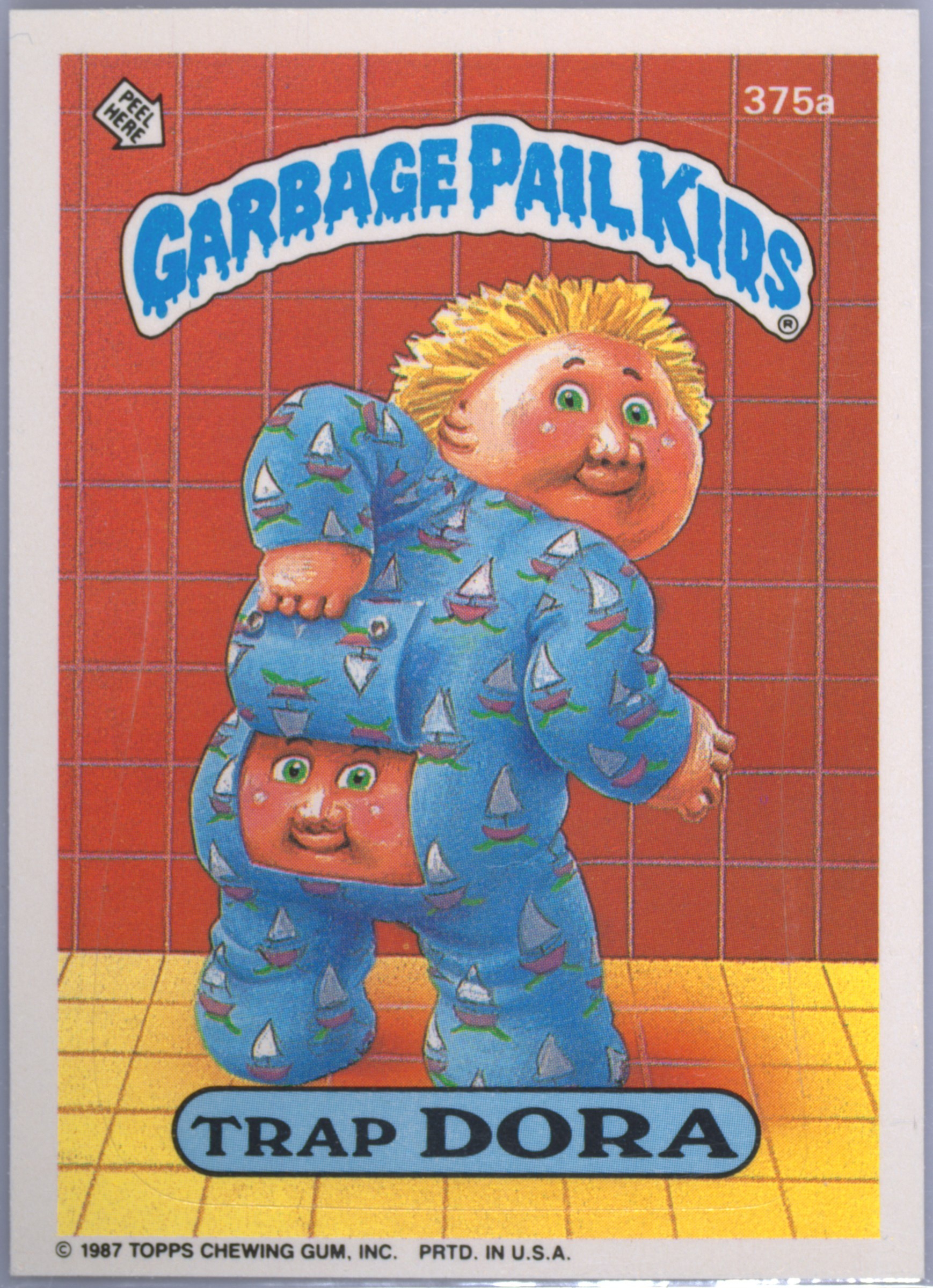 1987 Topps Garbage Pail Kids Series 9 #375a Trap Dora front