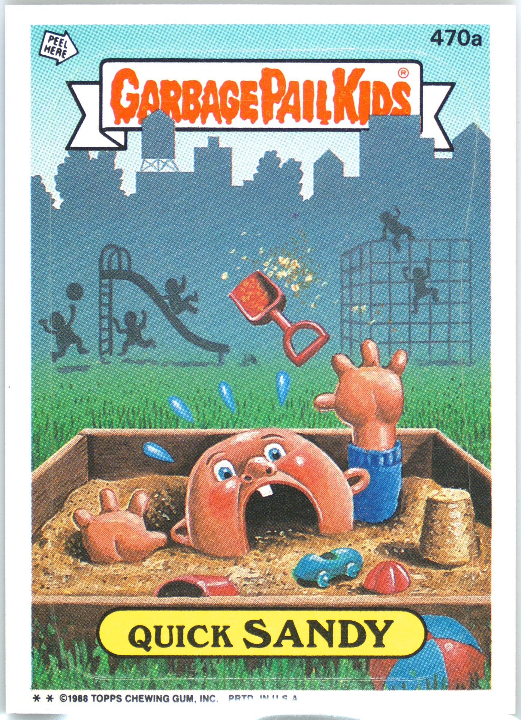 1988 Topps Garbage Pail Kids Series 12 #470a Quick Sandy front