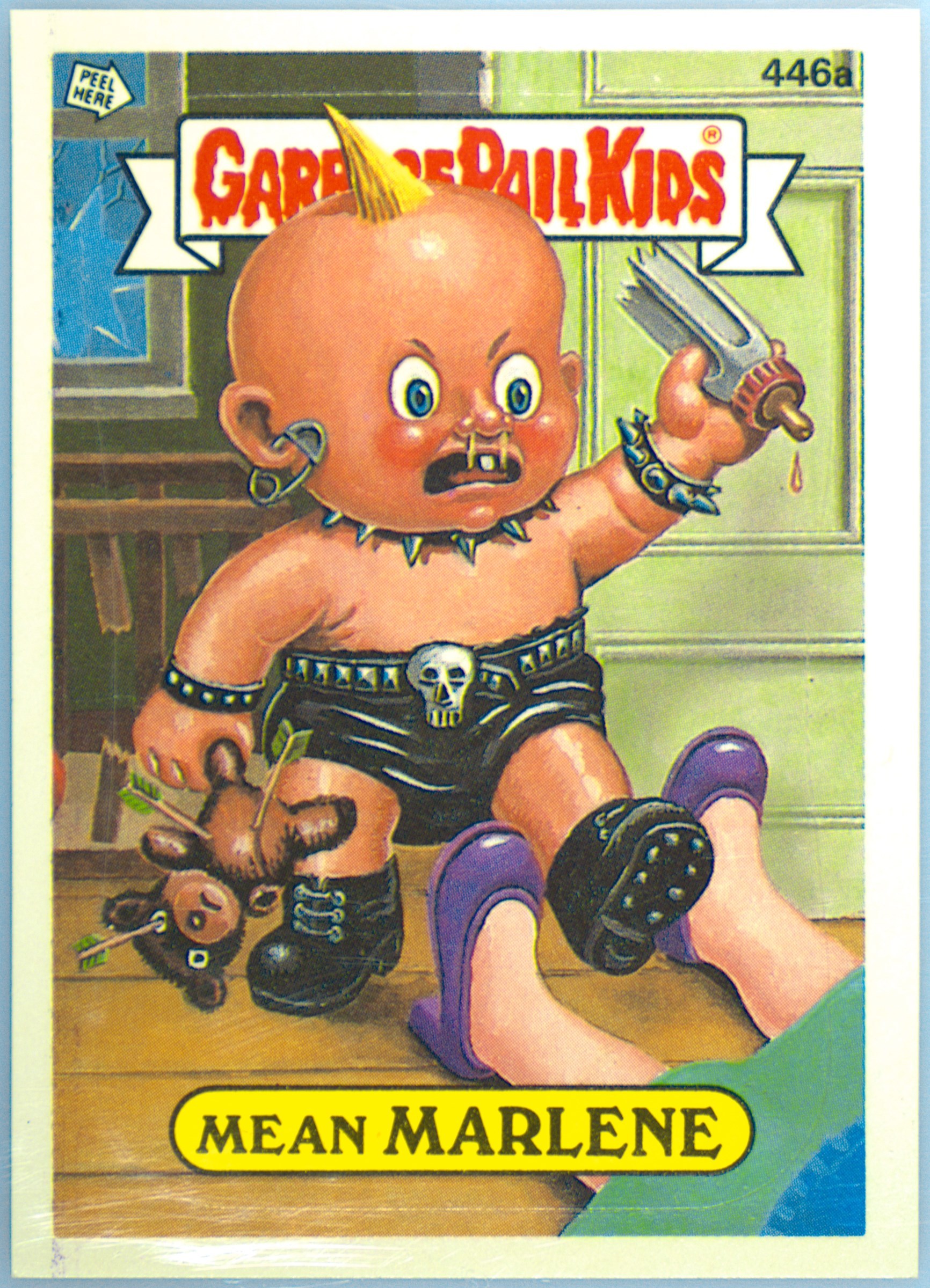 1987 Topps Garbage Pail Kids Series 11 #446a Mean Marlene front