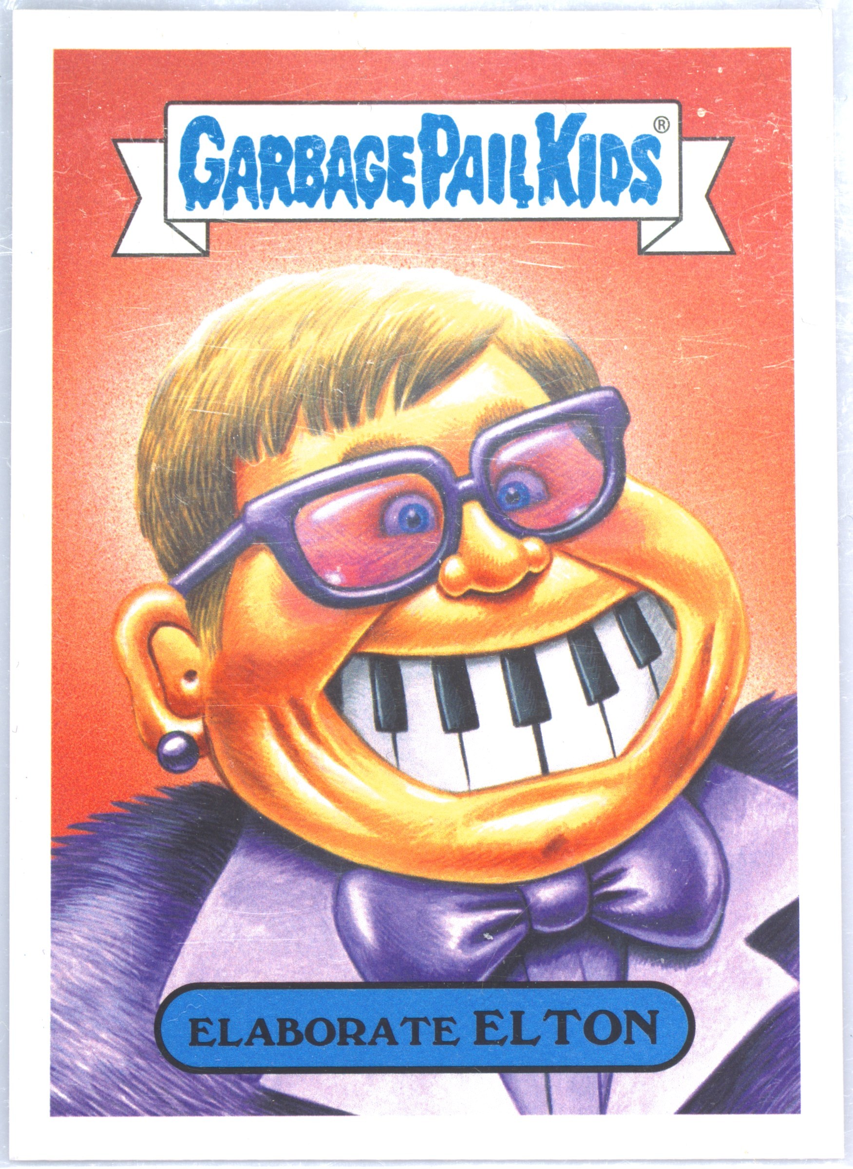 2017 Topps Garbage Pail Kids Battle Of The Bands Classic Rock #16a Elaborate Elton front