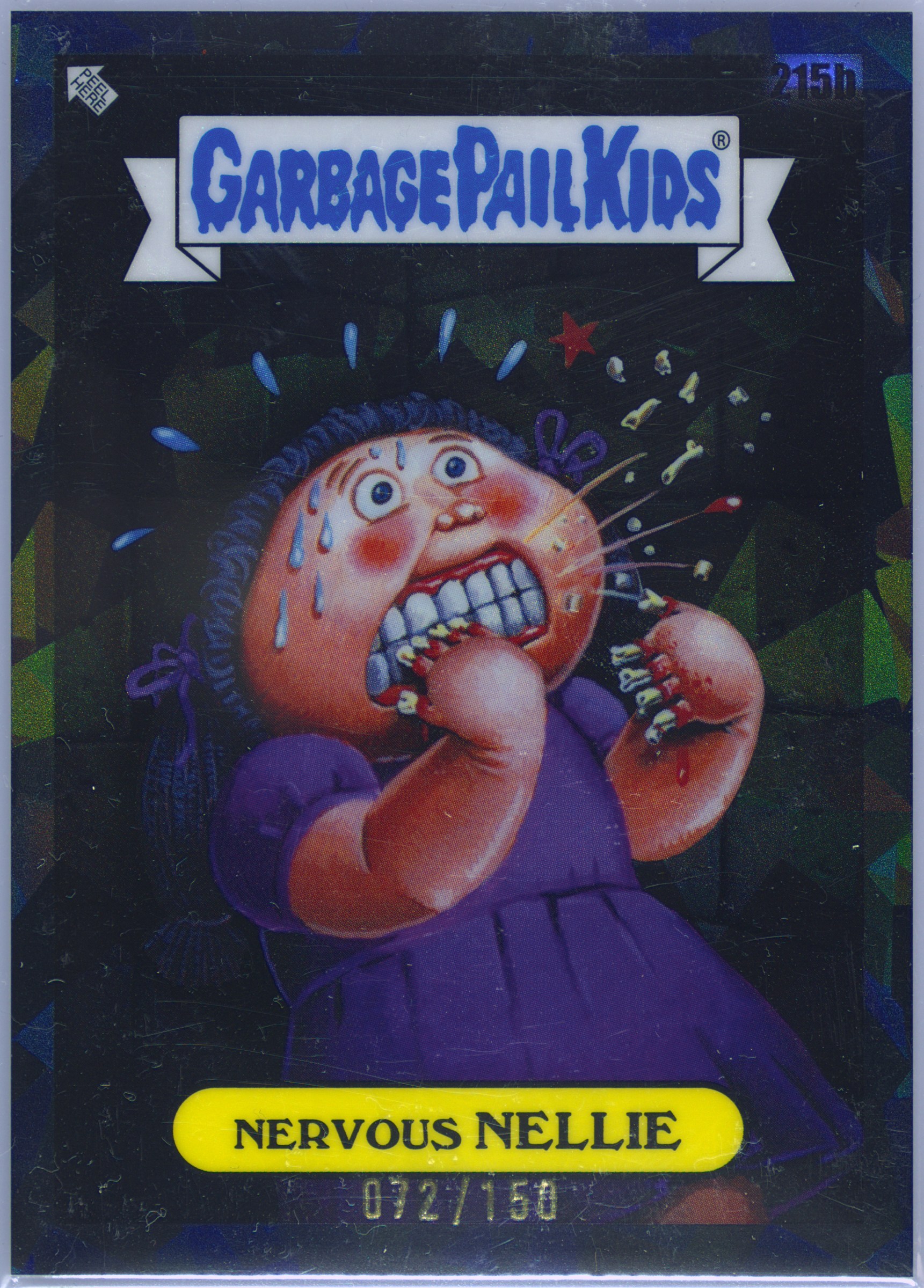 2023 Topps Topps Garbage Pail Kids Sapphire Edition Black #215b Nervous Nellie front