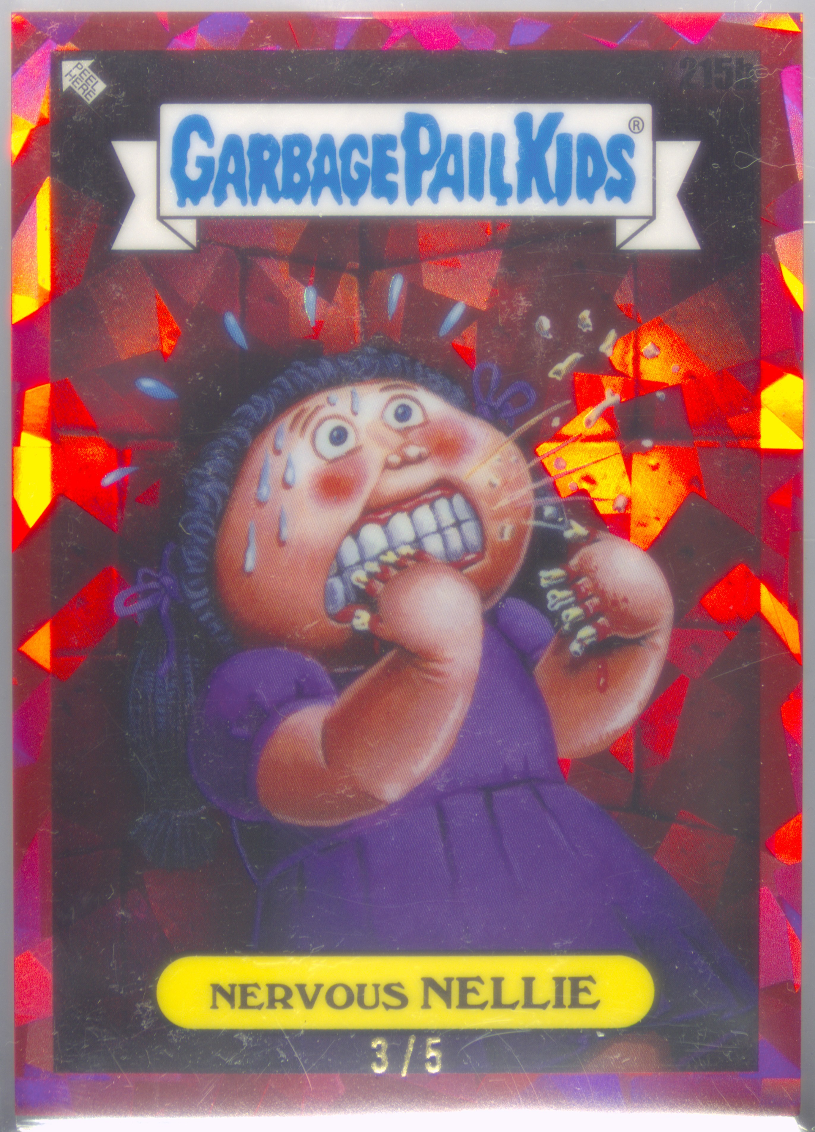 2023 Topps Topps Garbage Pail Kids Sapphire Edition Red #215b Nervous Nellie front