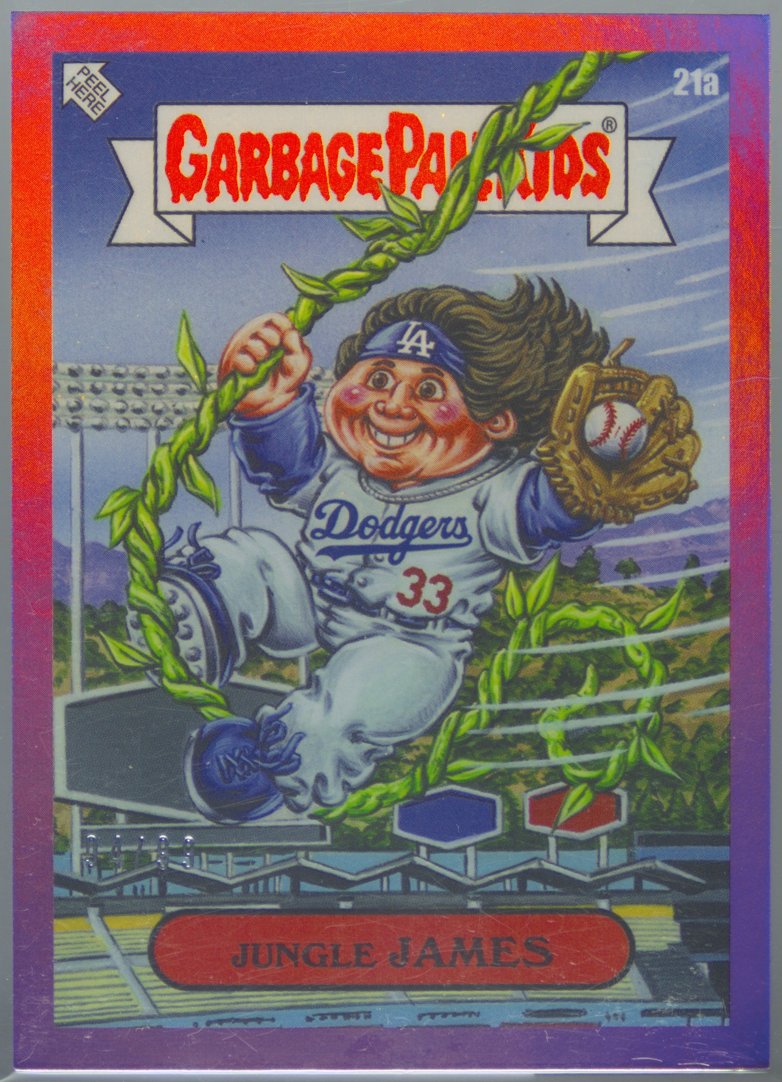 2023 Topps Topps Garbage Pail Kids X Mlb Series 3 Pink Foil #21a Jungle James front