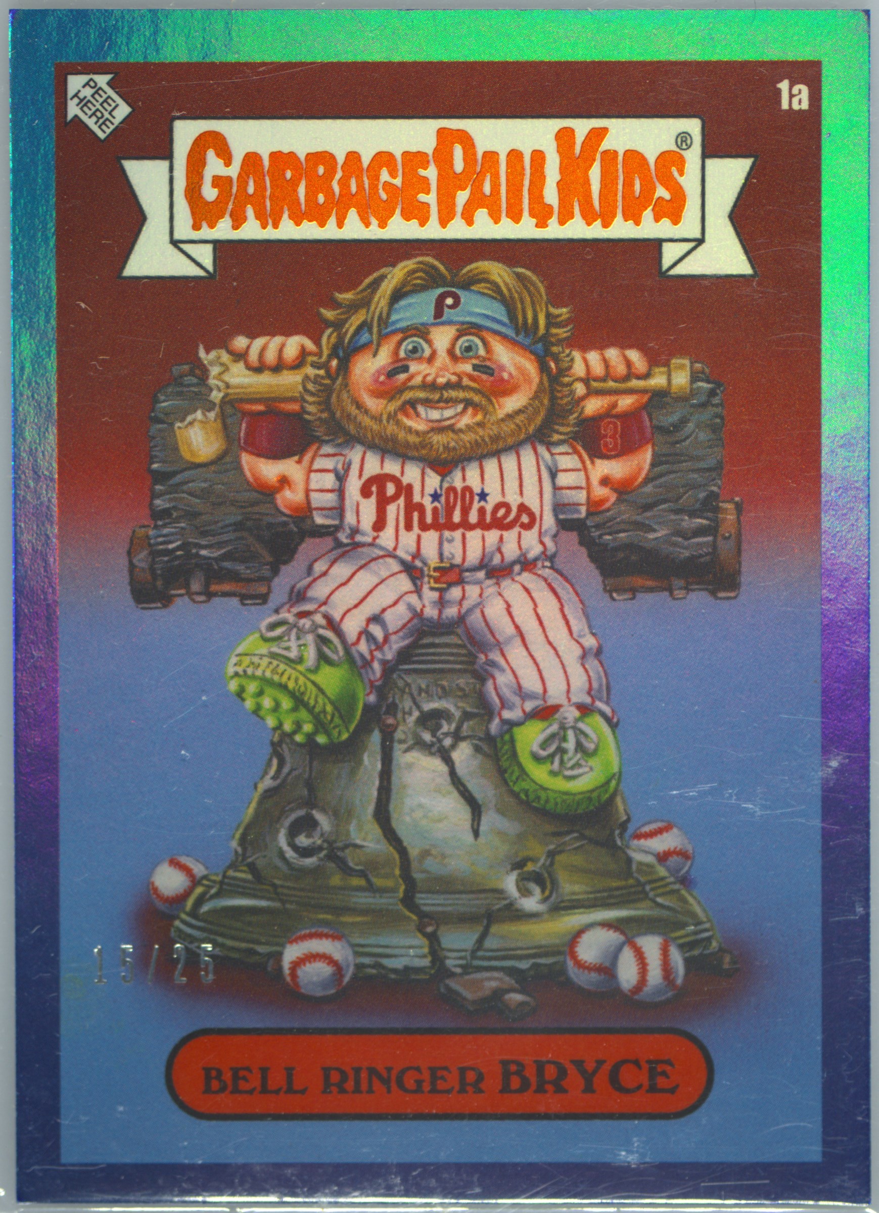 2023 Topps Topps Garbage Pail Kids X Mlb Series 3 Blue Foil #1a Bell Ringer Bryce front