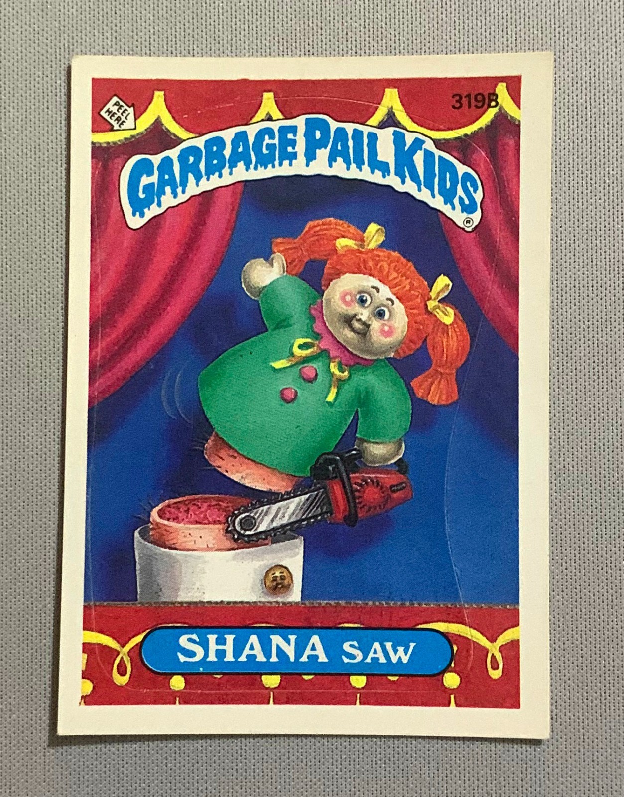 1987 Topps Garbage Pail Kids Series 8 #319B Shana Saw front