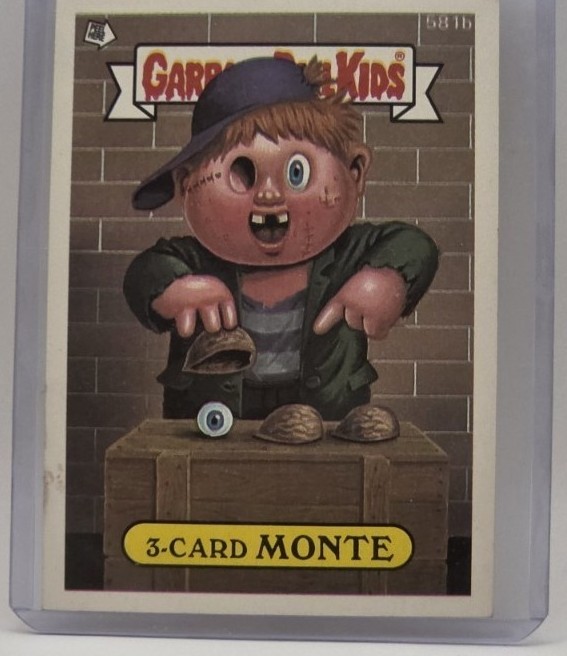 1988 Topps Garbage Pail Kids Series 15 Checklist #581b 3-Card Monte front