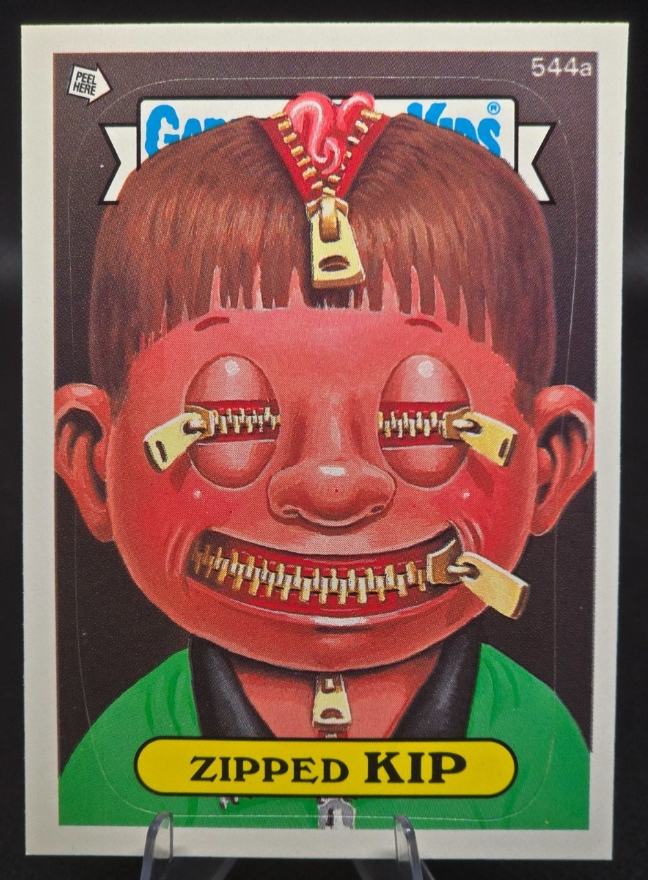 1988 Topps Garbage Pail Kids Series 14 #544a Zipped Kip front